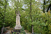 Viewpoint Saint Francis; Francis statue on the Apollinarisberg, Remagen, Rhineland-Palatinate, Germany