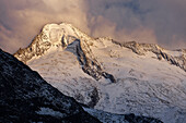 Last light at Grosser Möseler, Zillertal Alps, Tyrol, Austria.