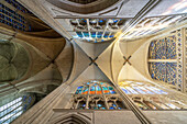 Vaulted ceiling of the Saint Gatien Cathedral in Tours, Loire Valley, France