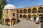 The old caravanserai Büyük Han in North Nicosia or Lefkosa, Turkish Republic of Northern Cyprus, Europe