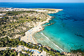 Konnos Beach in Protaras aus der Luft gesehen, Zypern, Europa 