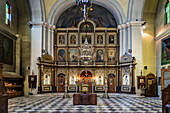 Innenraum der serbisch-orthodoxen Kirche St.-Nikolaus in Kotor, Montenegro, Europa 
