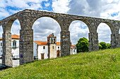 Aqueduct and Chapel Igreja e Convento de Sao Francisco in Vila do Conde, Portugal, Europe