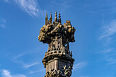 Detail of the history column with the history of the city on Görresplatz in Koblenz, Rhineland-Palatinate, Germany
