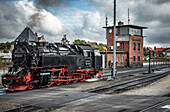 Historic narrow-gauge railway at Wernigerode station, Harz