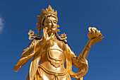 Bhutan, Thimphu. Kuensel Phodrang, aka Buddha Point, Golden Bodhisattva statue.