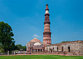 Asia. India, The Qtub Minar of the Alai-Darwaza complex in New Delhi.