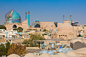 Central Iran, Esfahan, Elevated View Of Central City Towards Royal Mosque