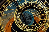 Czech Republic, Prague. Close-up of astronomical clock in Old Town Square