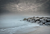 USA, New Jersey, Cape May National Seashore. Stormy beach landscape