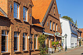 Alley in the old town, Wyk, Foehr Island, Schleswig-Holstein, Germany