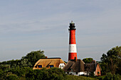 Lighthouse on the island of Pellworm, Pension beacon, North Friesland, North Sea, Schleswig-Holstein, Germany