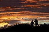 Sonnenuntergang bei Wittdün auf der Insel Amrum, Nationalpark Wattenmeer, Nordfriesland, Nordseeküste, Schleswig-Holstein