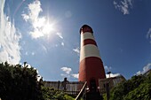 Lighthouse near Wittdün on the island of Amrum, Wadden Sea National Park, North Friesland, North Sea coast, Schleswig-Holstein