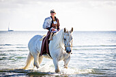 Horsewoman in the Baltic Sea in Grossenbrode, Baltic Sea, Ostholstein, Schleswig-Holstein, Germany