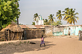 Jinack Island mosque and Kajata village , Gambia, West Africa,