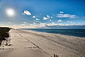 The western edge of Lister against the light; Sylt, Schleswig-Holstein, Germany