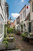 Historic residential buildings, old town, Lübeck, Schleswig-Holstein, Germany