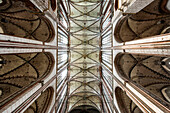 Vaulted ceiling, St Marienkirche, Lübeck, Schleswig-Holstein, Germany