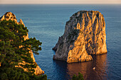 View to the Faraglione Rocks on Capri, Capri, Gulf of Naples, Campania, Italy