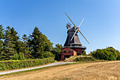 Windmill on the island of Langeland, Denmark, Europe