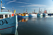 Fishing boats in Spodsbjerg harbour, Langeland island, Denmark, Europe