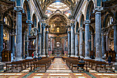 Innenraum der Basilika San Giuseppe dei Teatini, Palermo, Sizilien, Italien, Europa 