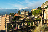 Taormina und der Ätna, Sizilien, Italien, Europa 