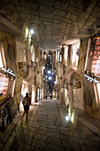 A shopping street in Milan, Italy.