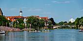 Fischerstechen auf der Donau, alter Brauch in Ulm, Schwäbische Alb, Baden-Württemberg, Deutschland, Europa