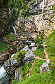 Wasserfall Waldbachstrub im Echerntal bei Hallstatt, Salzkammergut, Oberösterreich, Österreich