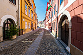 Alley in the old town of Sopron, Hungary