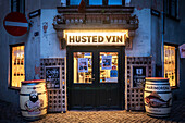 Weinladen in der Snaregade in Kopenhagen, Husted Vin, Dänemark, Winter