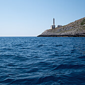 Italy, Apulia, Lecce Province, Otranto, Lighthouse on sea coast