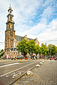 Blick auf Kirche Westerkerk, Amsterdam, Holland