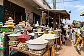 Beans and rice at the market in Tamale in the Northern Region of north Ghana in West Africa