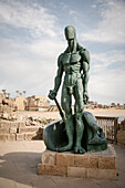 Bronze sculpture, ancient city of Caesarea Maritima, Israel, Middle East, Asia