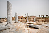 Marble columns from Roman times, Ancient city of Caesarea Maritima, Israel, Middle East, Asia