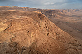 römisches Lager außerhalb der natürlichen Festung von Masada, Totes Meer, Israel, Mittlerer Osten, Asien, UNESCO Weltkulturerbe