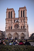Portal of Notre-Dame de Paris cathedral, Paris capital, Ile-de-France, France