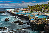 Costa Martiánez swimming pool on the coast of Puerto de la Cruz, Tenerife, Canary Islands, Spain