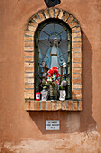 View of a walled Madonna shrine in Giudecca, Venice, Venezia, Veneto, Italy, Europe