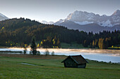 View to the Karwendel, Geroldsee, Bavaria, Germany