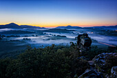 Sonnenaufgang an den Geiersteinen, Rheinland-Pfalz, Deutschland