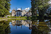 Reflection of Mateus Palace in the pond, Vila Real, Vila Real, Portugal, Europe