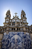 Azulejo tiles on steps to the Sanctuary of Nossa Senhora dos Remedios, Lamego, Viseu, Portugal, Europe
