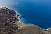 Aerial view of the coast, Mirador de Plata, El Hierro, Canary Islands, Spain, Europe