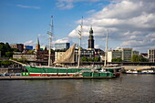 Segelschiff Rickmer Rickmers (als Museumsschiff dauerhaft vertäut) im Hamburger Hafen, Hamburg, Hamburg, Deutschland, Europa