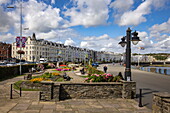 Parkland and buildings along the seafront, Douglas, Isle of Man, British Crown Dependency, Europe