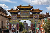 Gateway to Chinatown on Nelson Street, Liverpool, England, United Kingdom, Europe